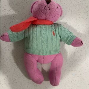 Ralph Lauren Pink Bear with Mint Sweater